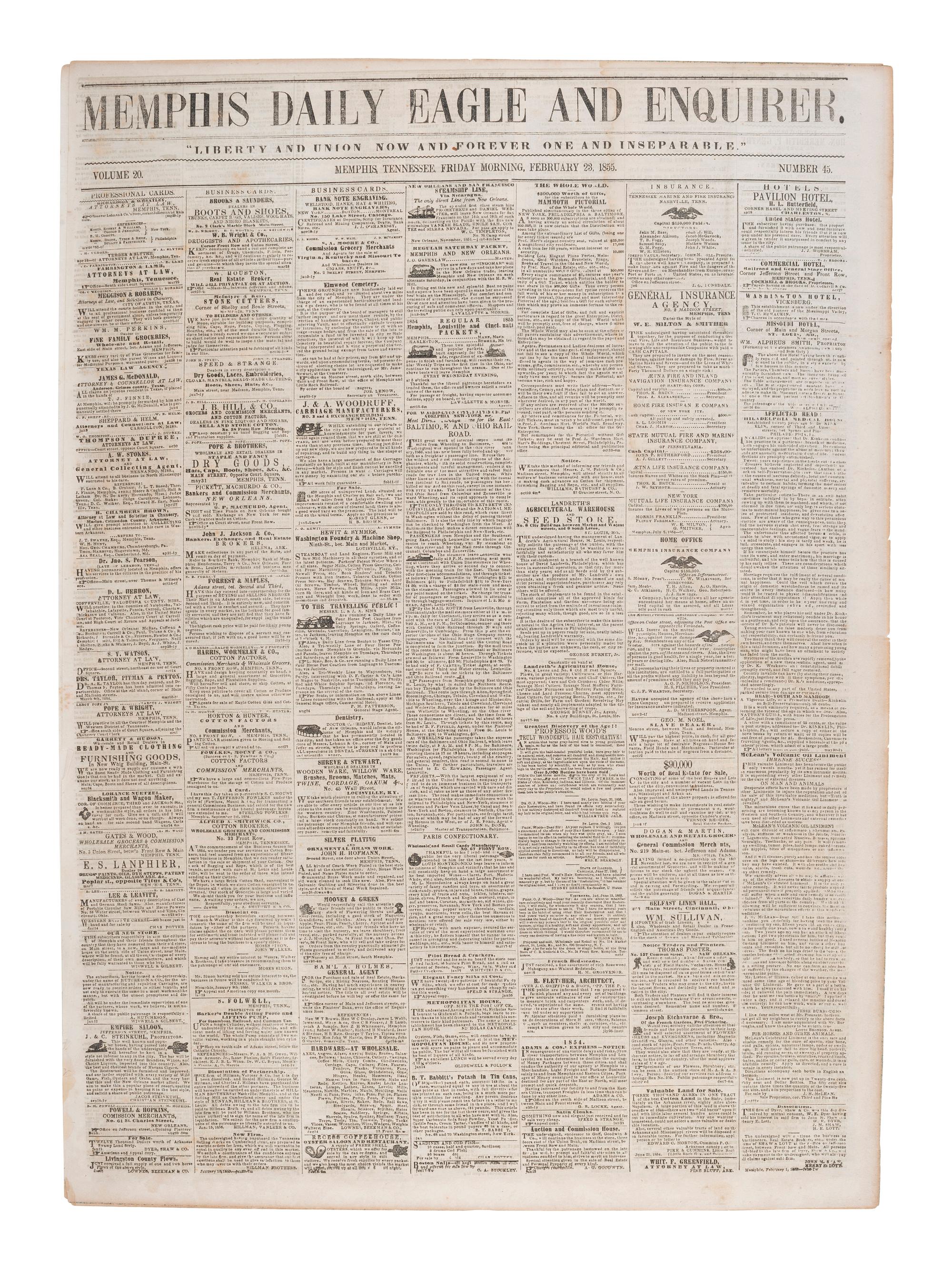 [AFRICAN AMERICANA]. Print ephemera related to enslavement and racism, comprising: