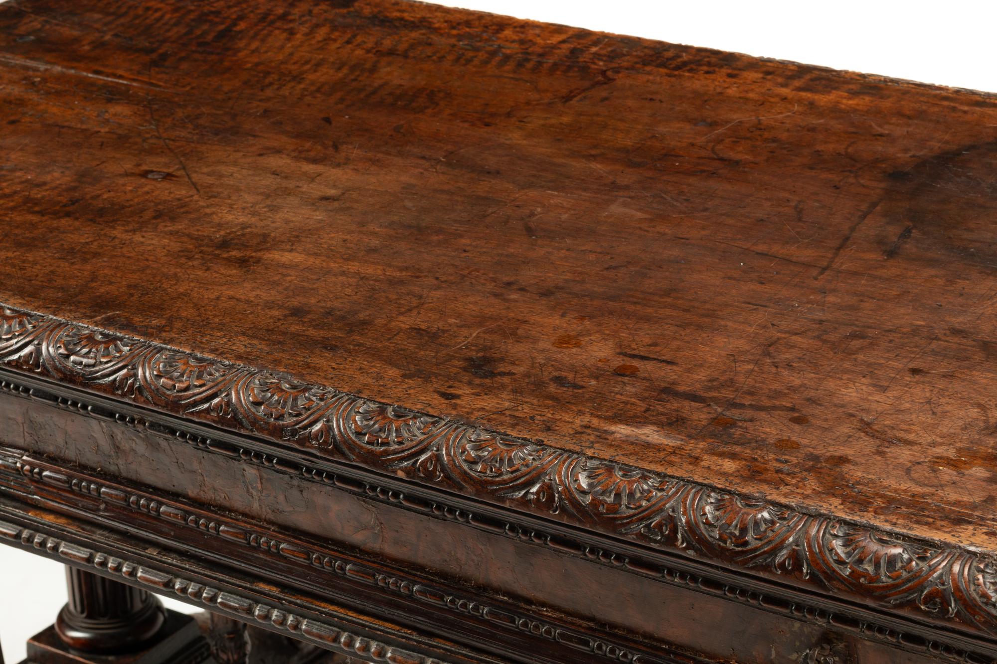 An Italian Baroque Walnut Table