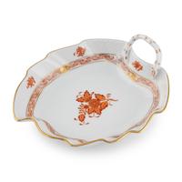 A Group of Five Herend Chinese Bouquet Rust Porcelain Table Articles
