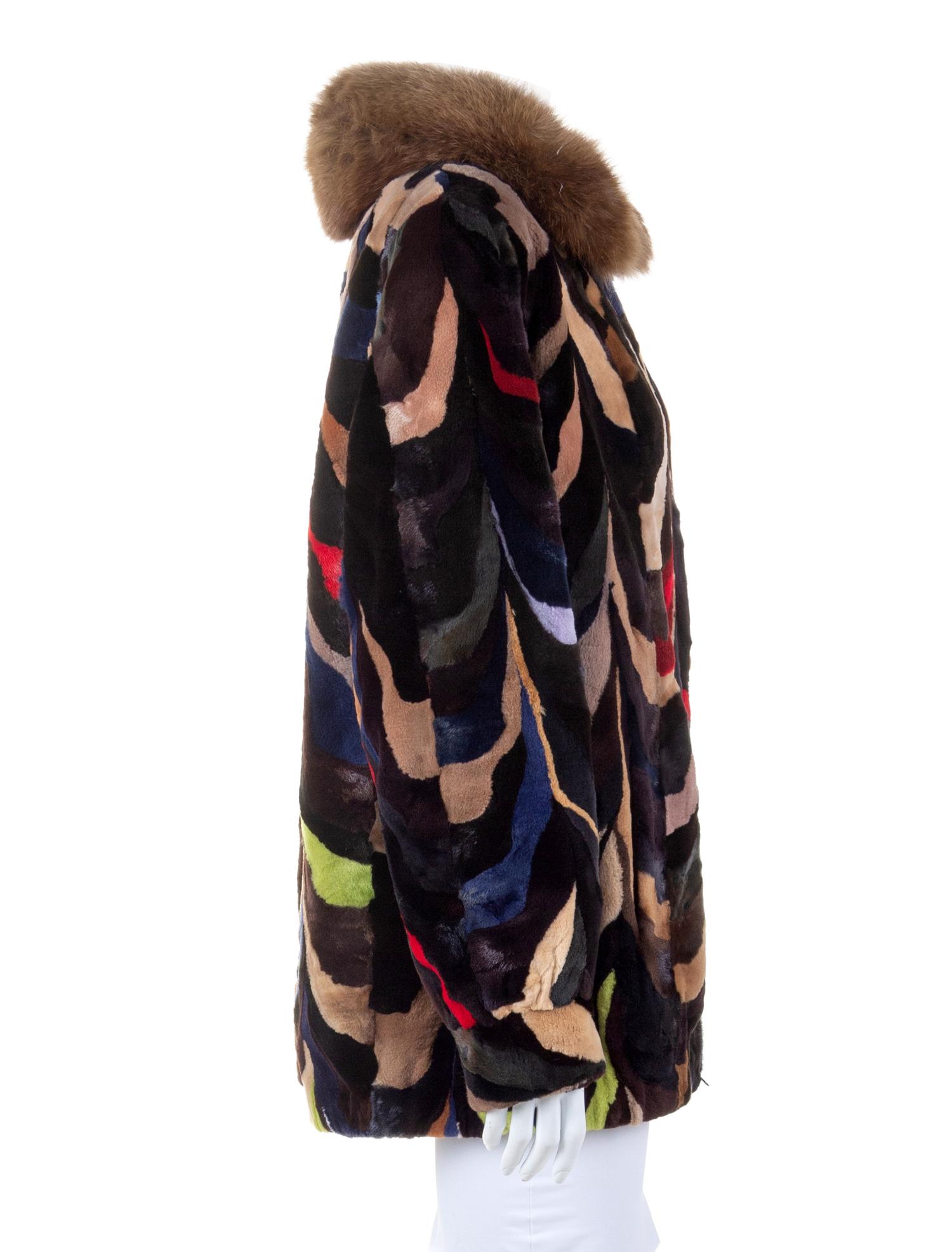 Elan Furs Multi-Hued Fur Coat, 1980-90s