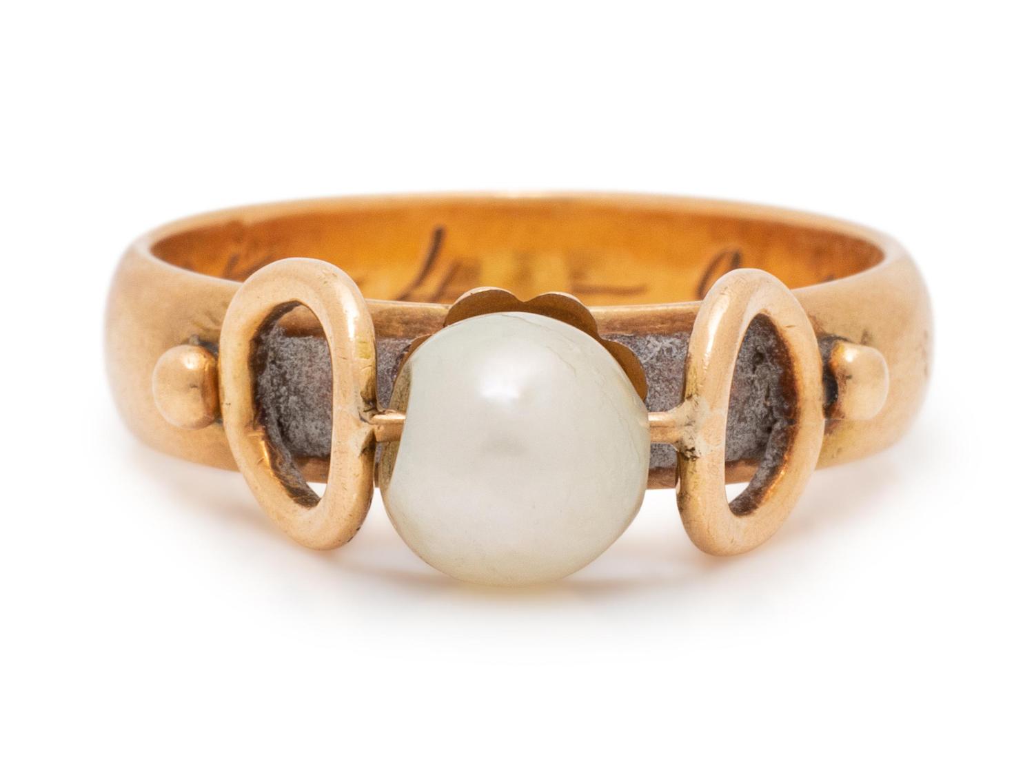 An Edwardian Yellow Gold and Pearl Ring,
