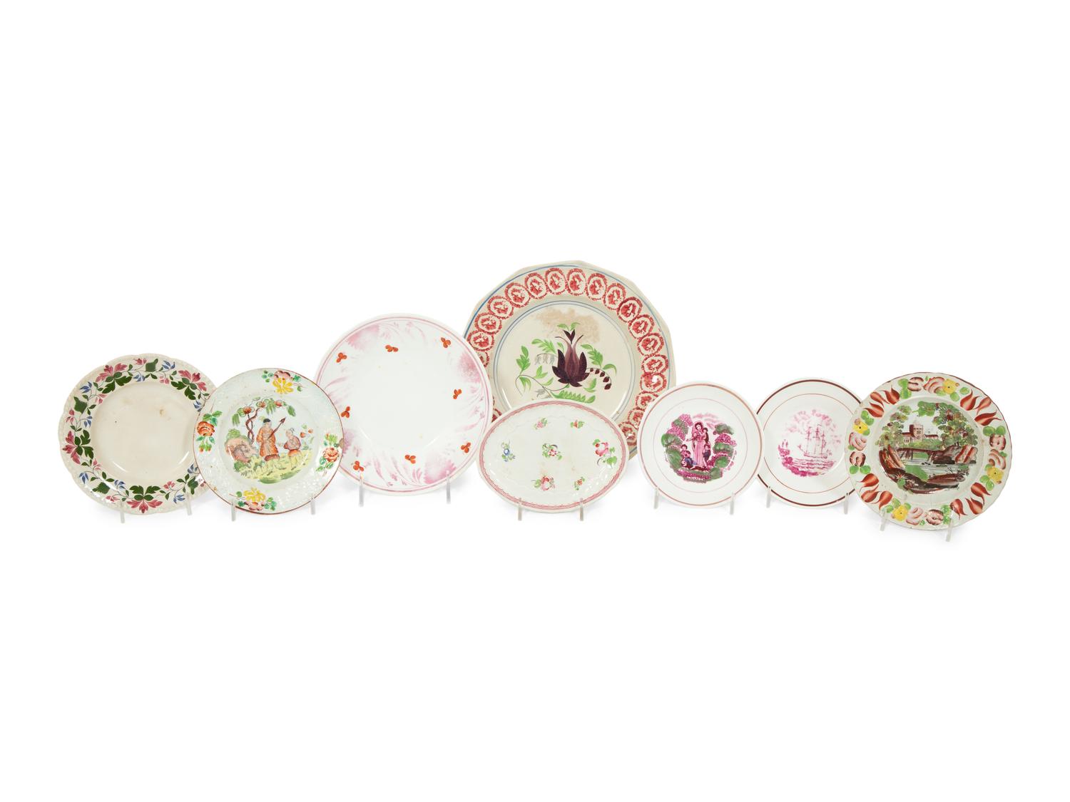Eight English Soft Paste Porcelain Plates