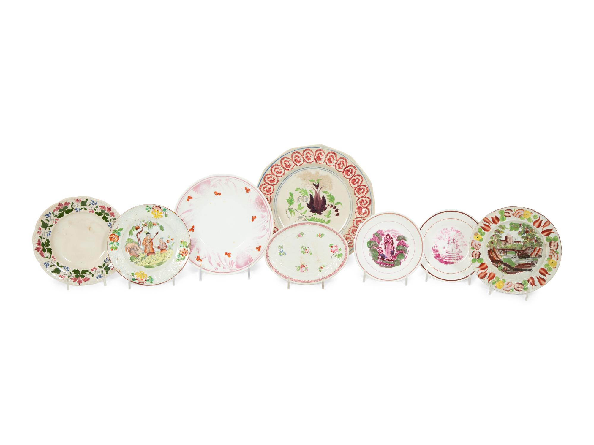 Eight English Soft Paste Porcelain Plates