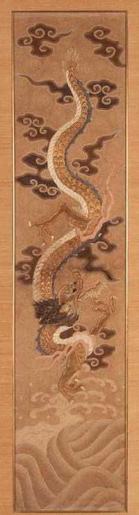 A Embroidered Silk ‘Dragon’ Panel
