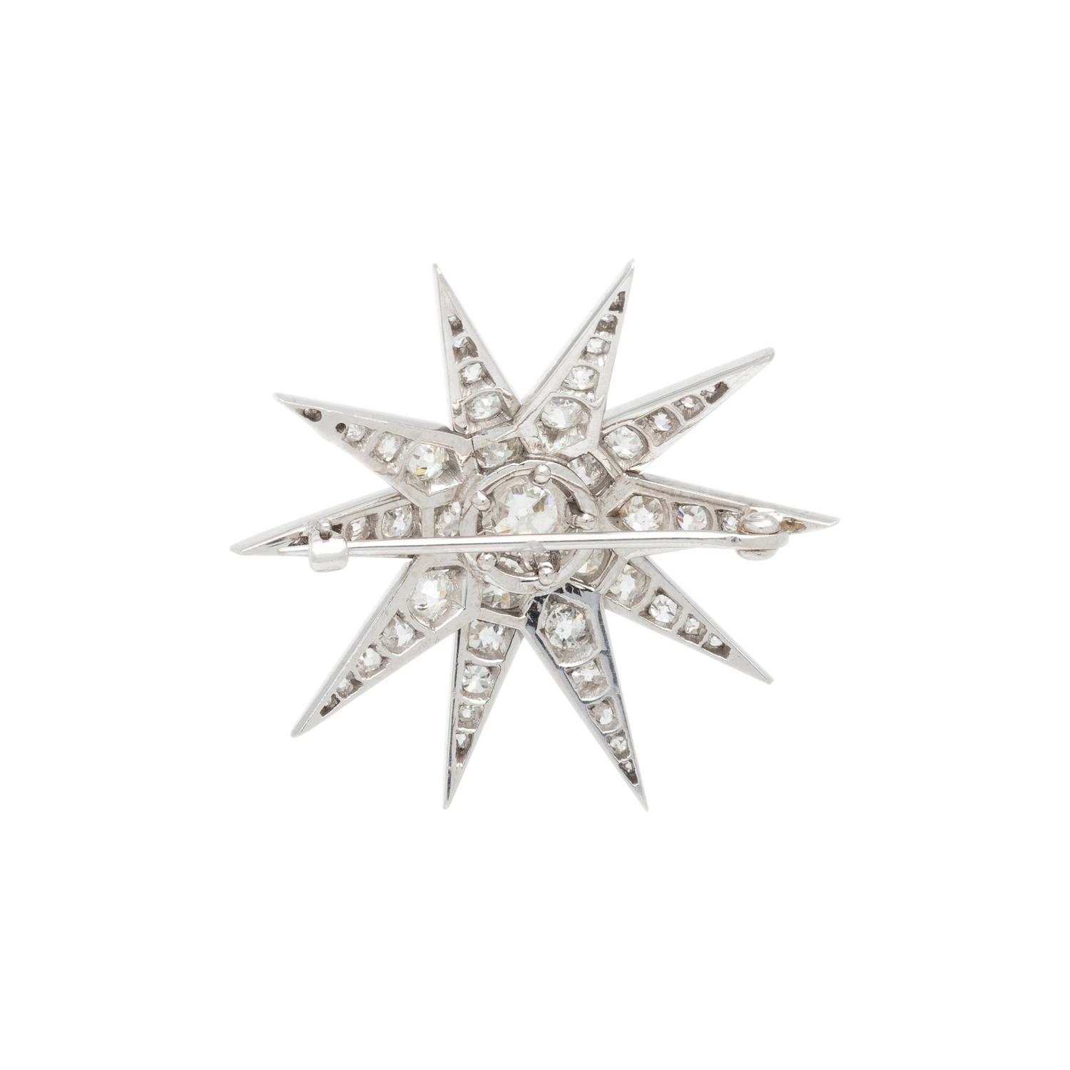 ANTIQUE, DIAMOND STAR BROOCH