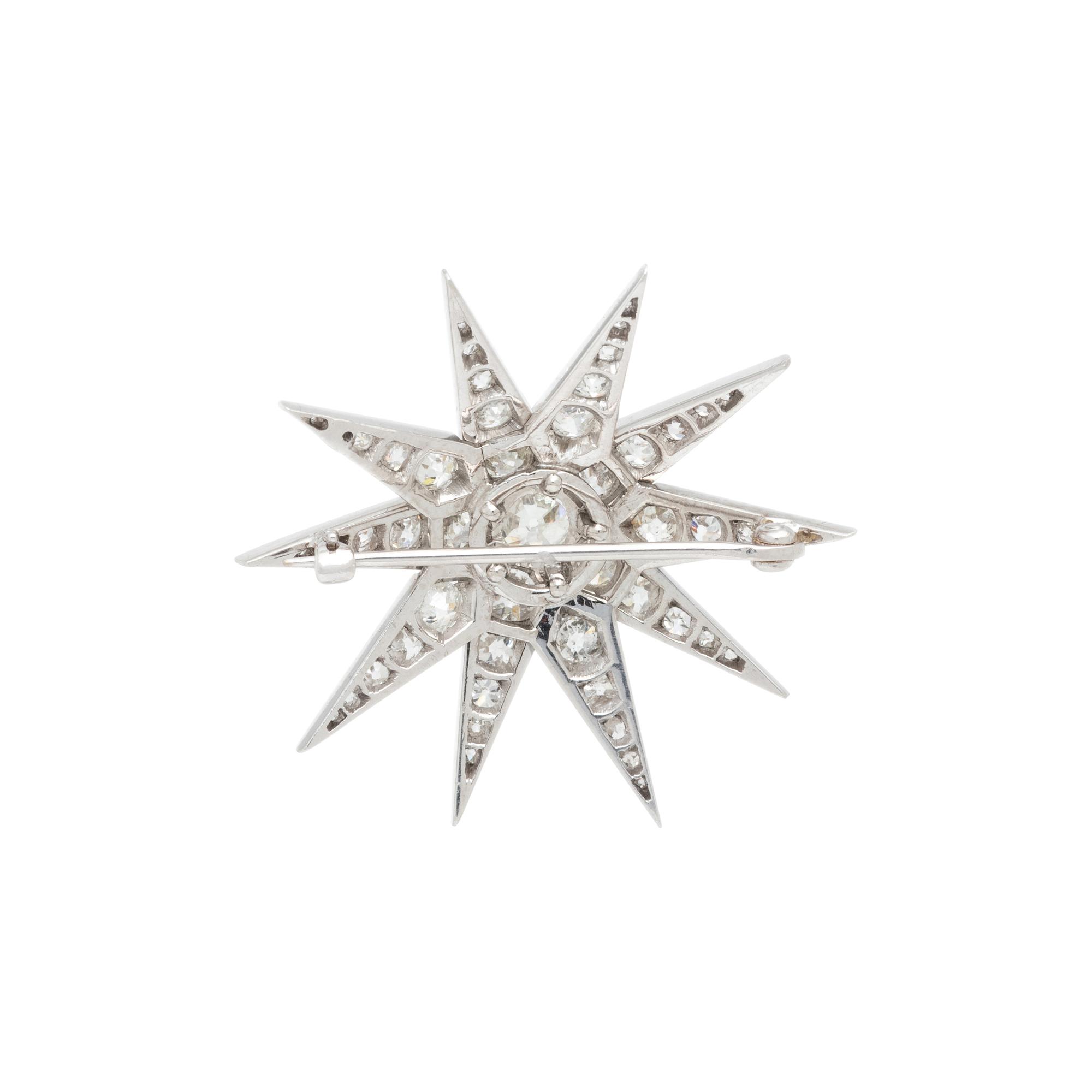 ANTIQUE, DIAMOND STAR BROOCH