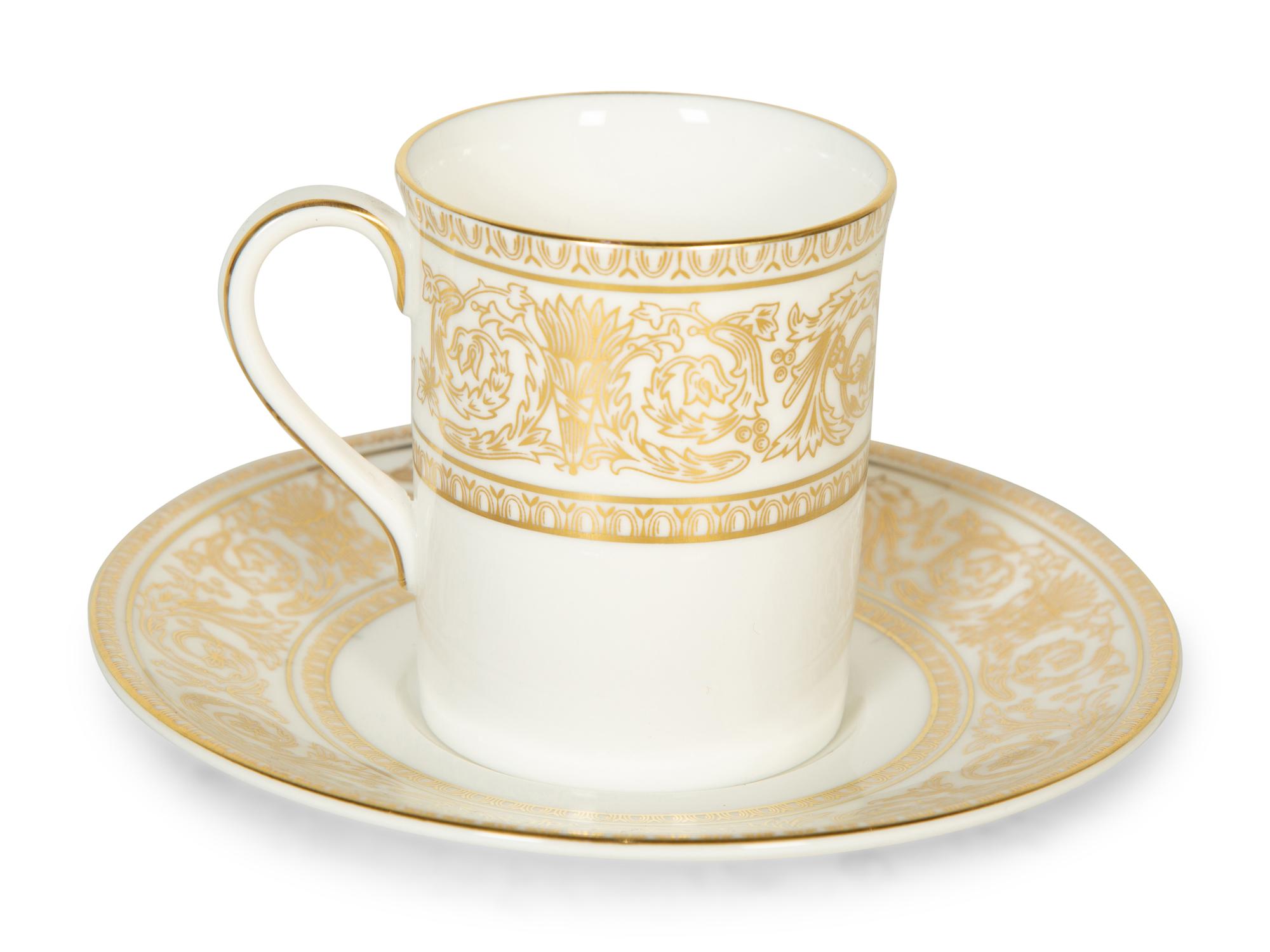 A Set of Royal Doulton Coffee Cups and Saucers in the Sovereign Pattern