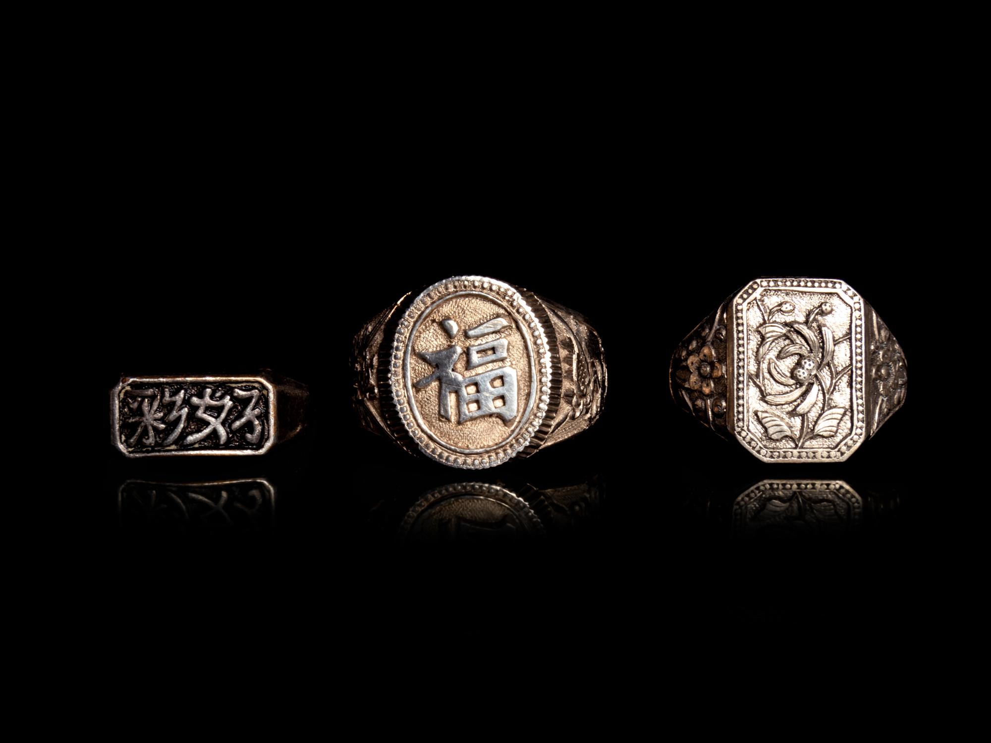 Three Chinese Silver Rings