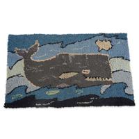 Hooked rug with a whale 20th century