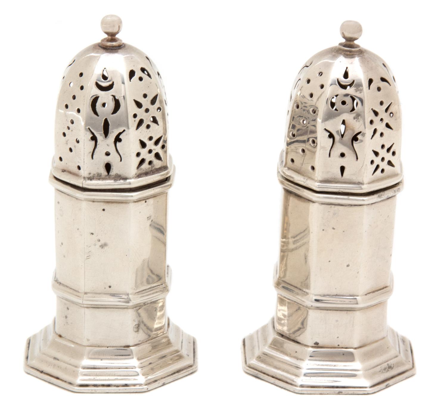 A Pair of English Silver Standing Salts, Samuel Watton Smith & Co., London, 1903,