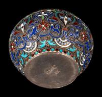 A Russian Enameled Silver Bowl