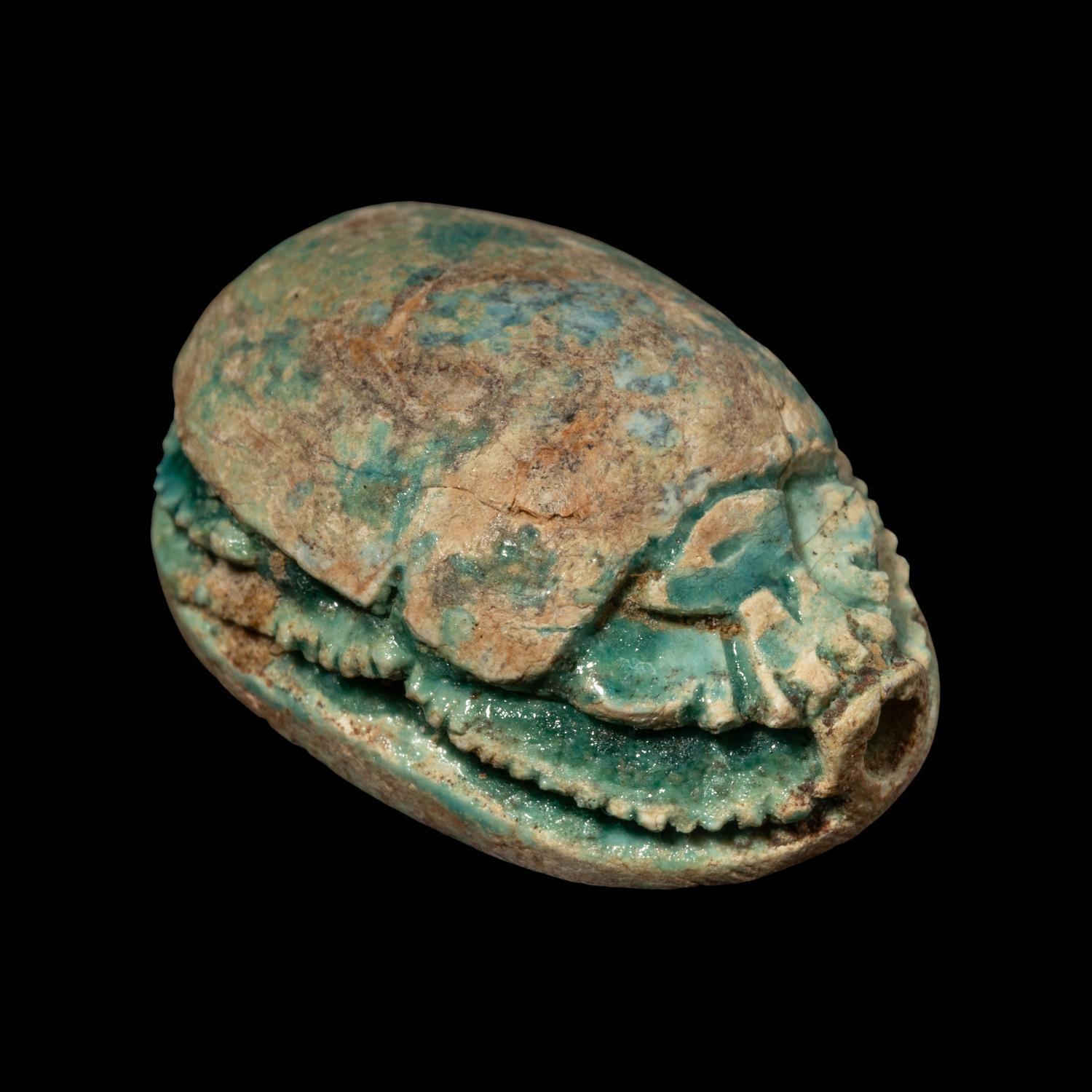 An Egyptian Faience Scarab