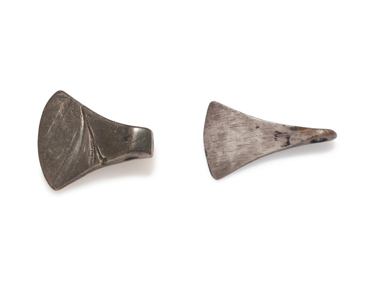 Two Roman Silver Axe Pendants