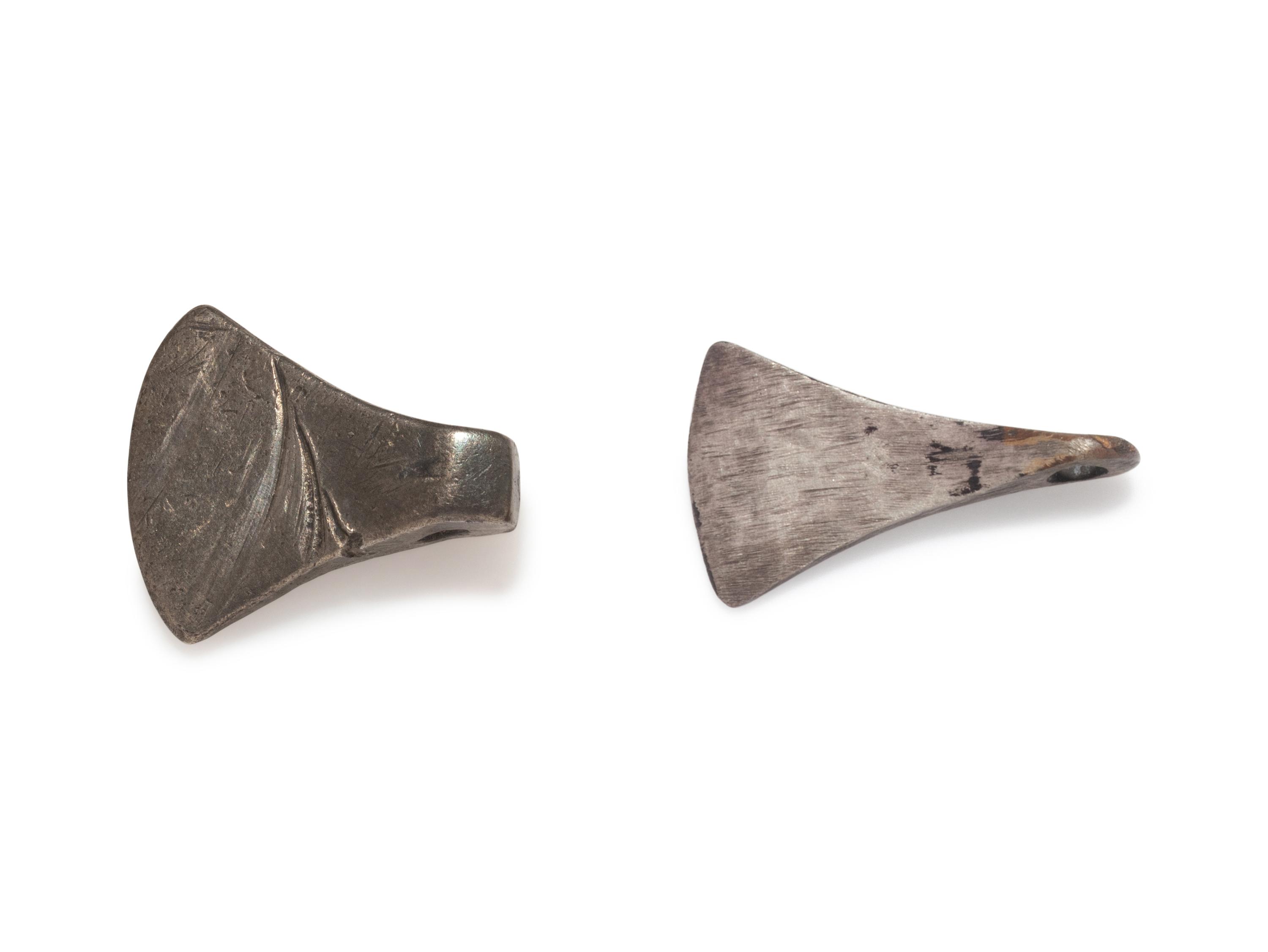 Two Roman Silver Axe Pendants