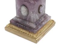 A Pair of Jeweled Amethyst Urns on Giltwood Bases