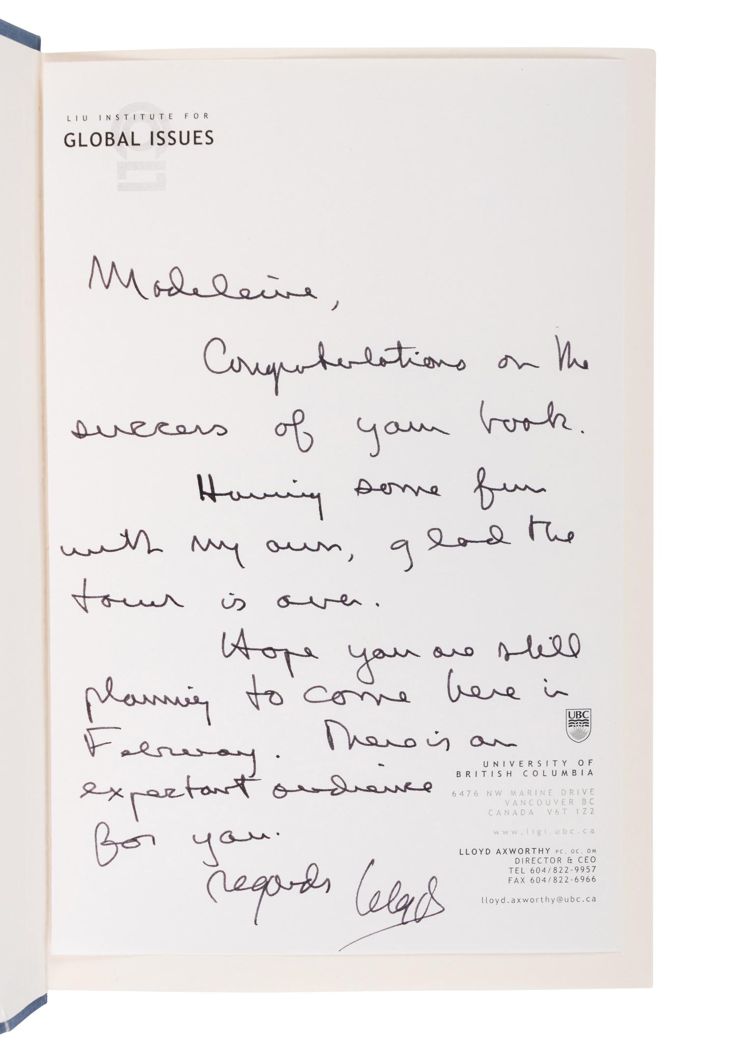 POST-COLD WAR WORLD POLITICS A group of 17 FIRST EDITIONS, most INSCRIBED TO SECRETARY ALBRIGHT: