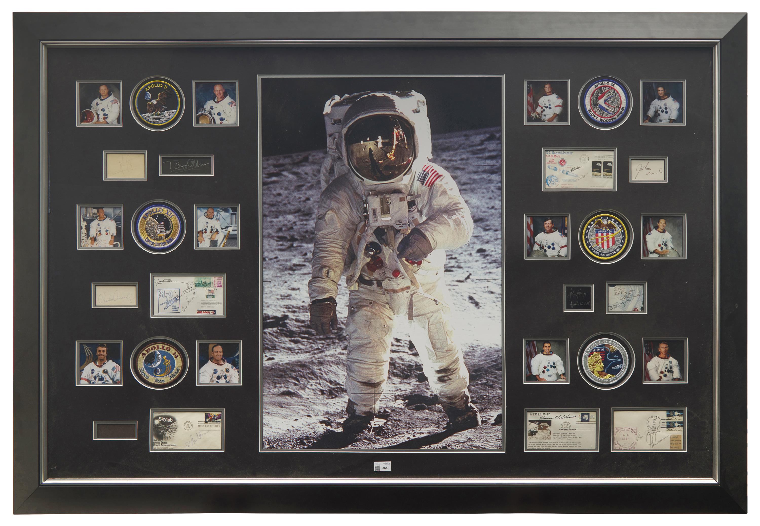 [Travel & Exploration] Group of 12 Signatures of NASA Apollo Missions Moonwalkers