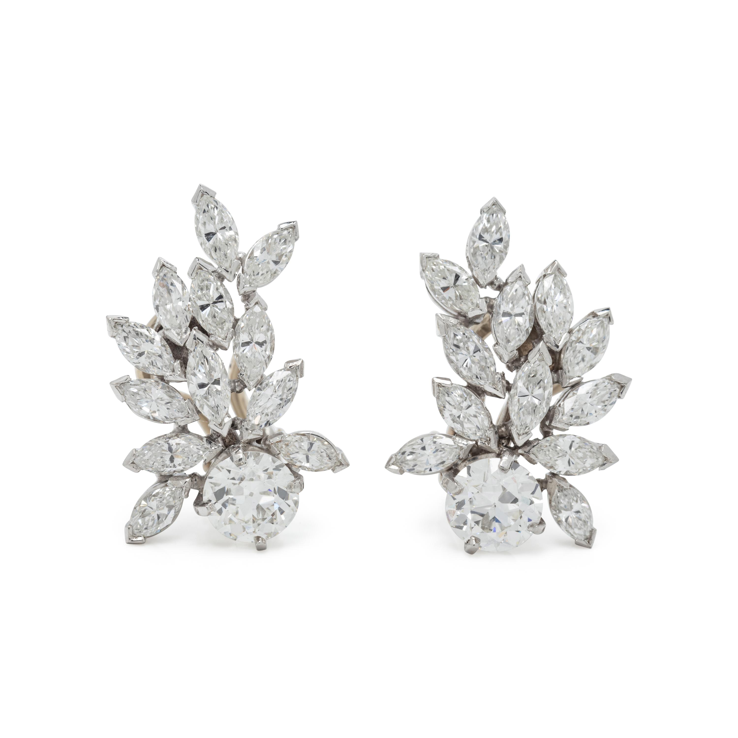 DIAMOND CLUSTER EARCLIPS