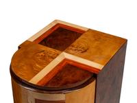 A Pair of Art Deco Style Burlwood Bedside Cabinets