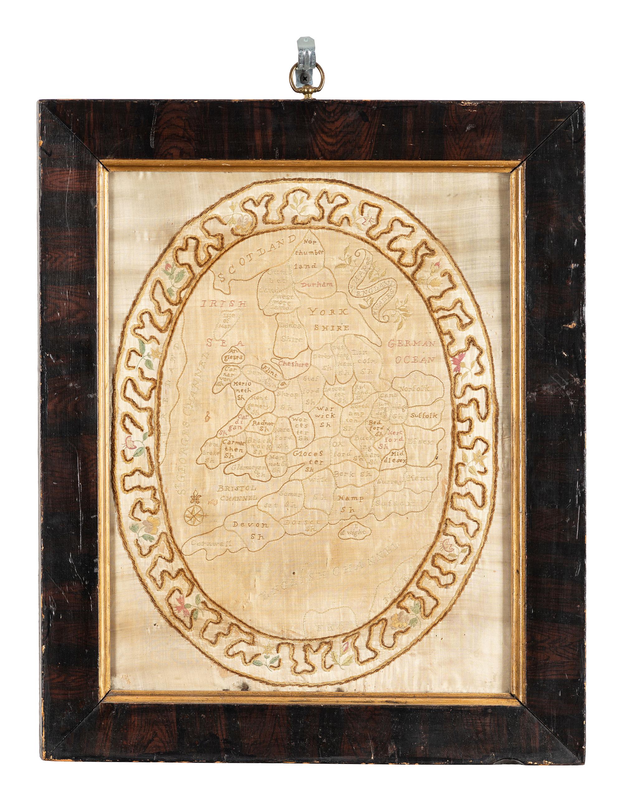An English Needlework Map of England