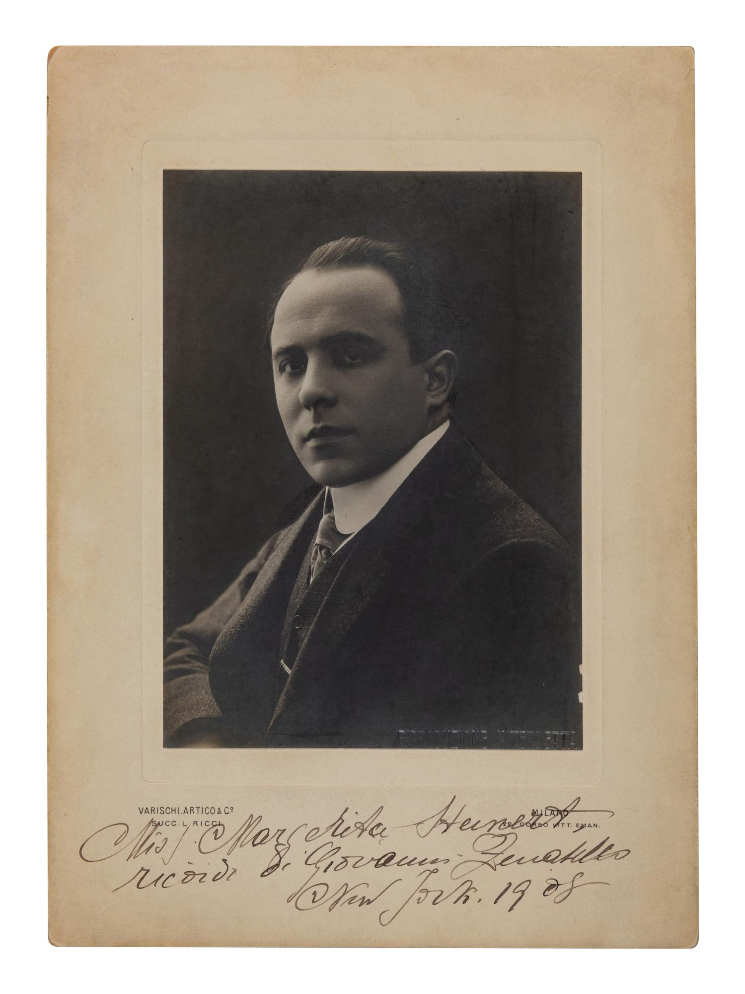 Giovanni Zenatello (1876-1949) black and white photograph…