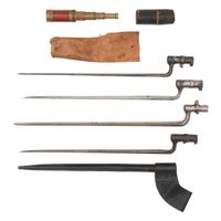 Lot of Four Spike Bayonets and a Spyglass