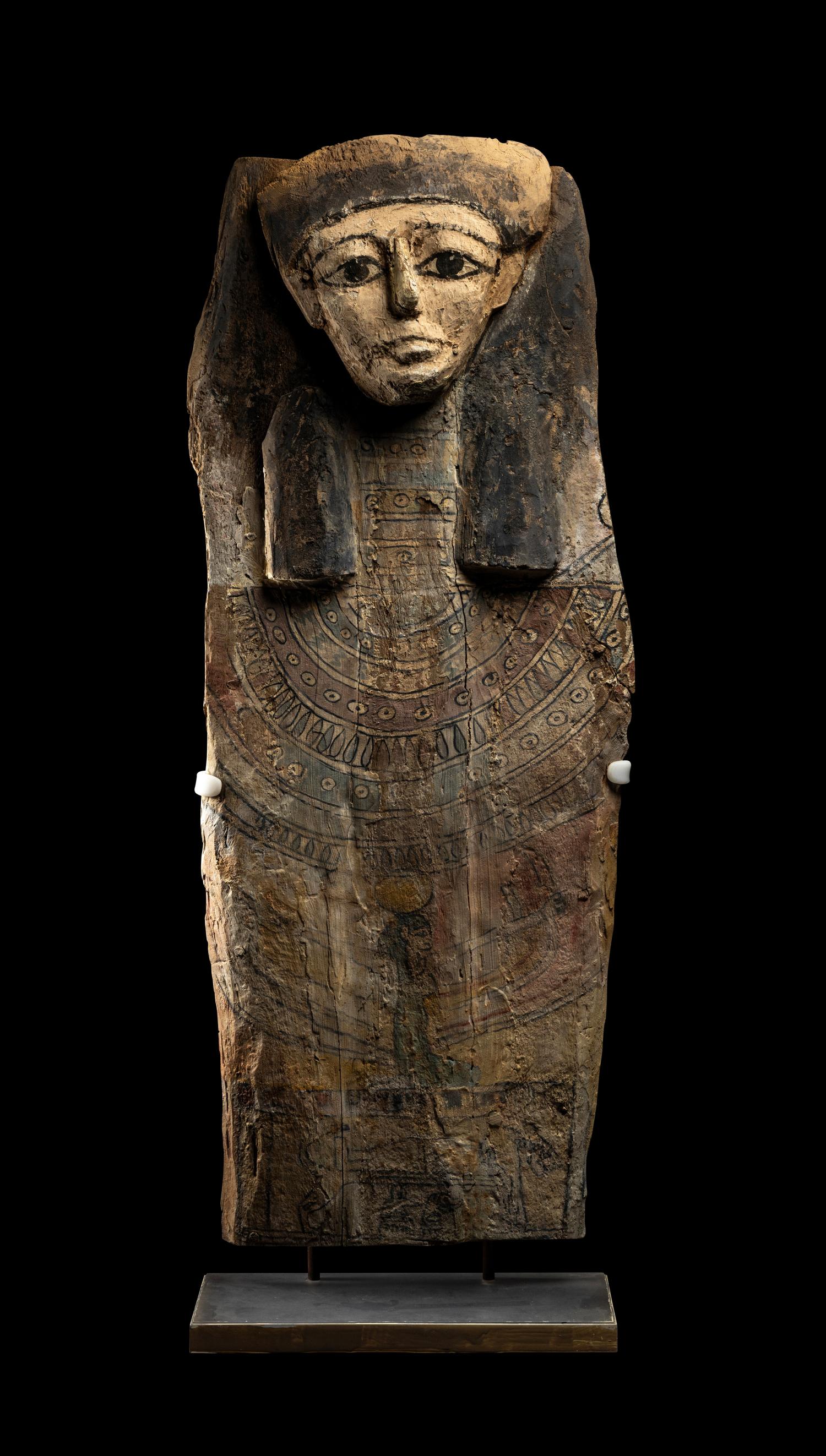 An Egyptian Wood Sarcophagus Cover