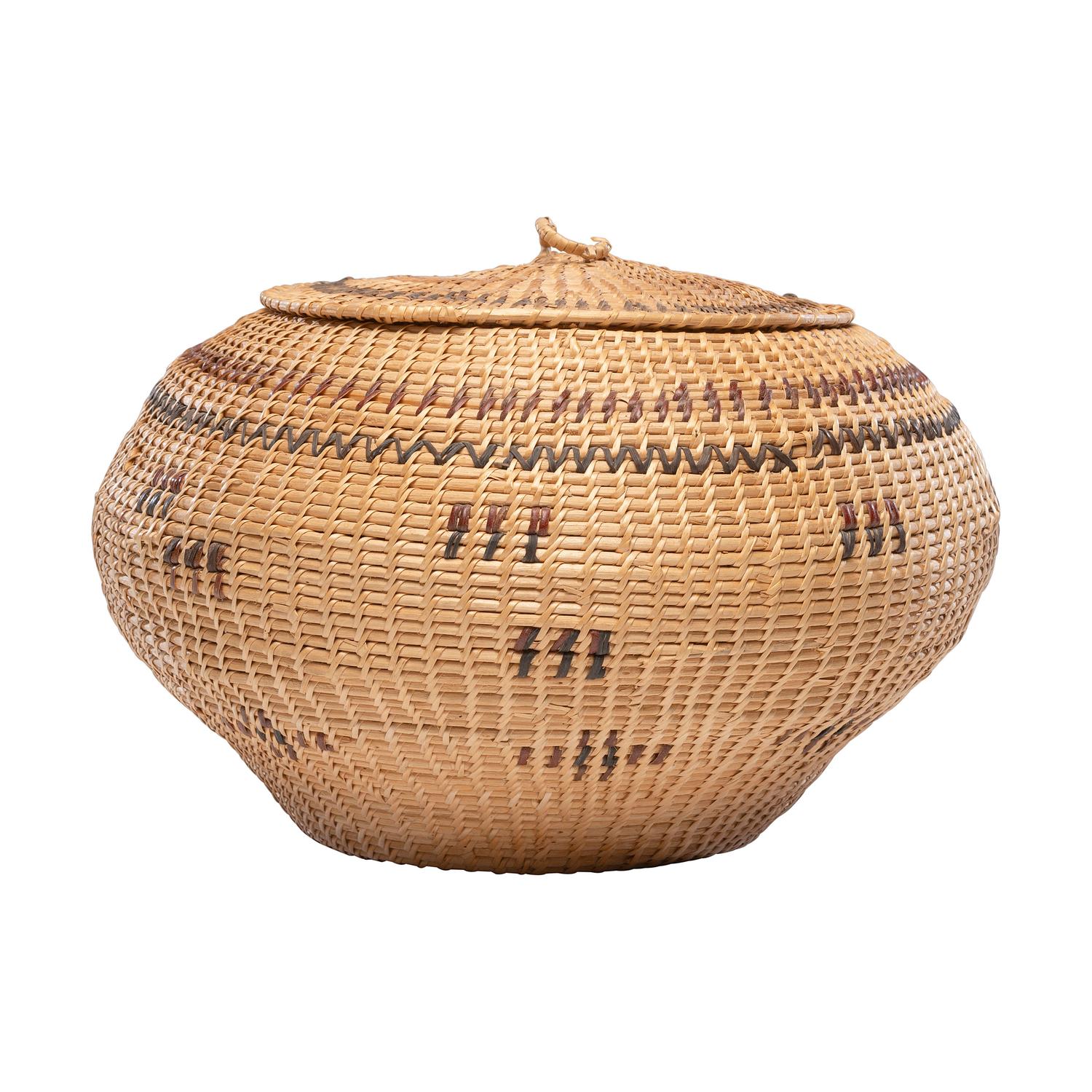 Paiute / Washoe Polychrome Lidded Basket