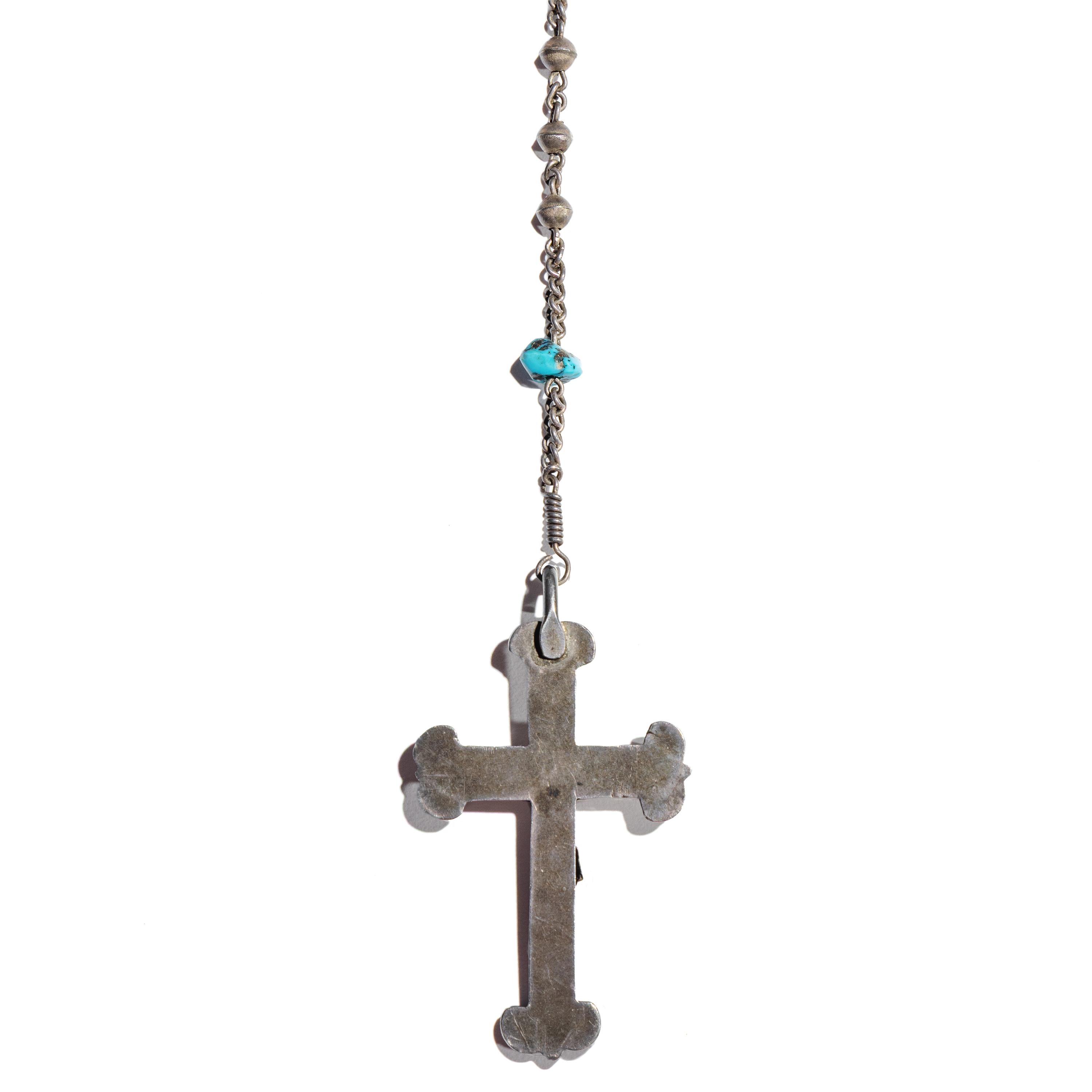 Navajo Silver and Turquoise Rosary