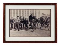 A Group of Six Early Twentieth Century Football Photographs Formerly Displayed at Mike Ditka's Restaurant