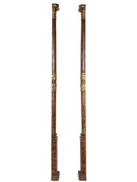 A Pair of Italian Painted and Parcel Gilt Pilasters — 18TH/19TH CENTURY