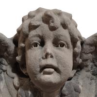 A Carved Limestone Angel from a Chicago, IL. Church 34" W x 17" D X 23" H — United States, 20th Century