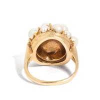 CULTURED PEARL AND YELLOW GOLD RING