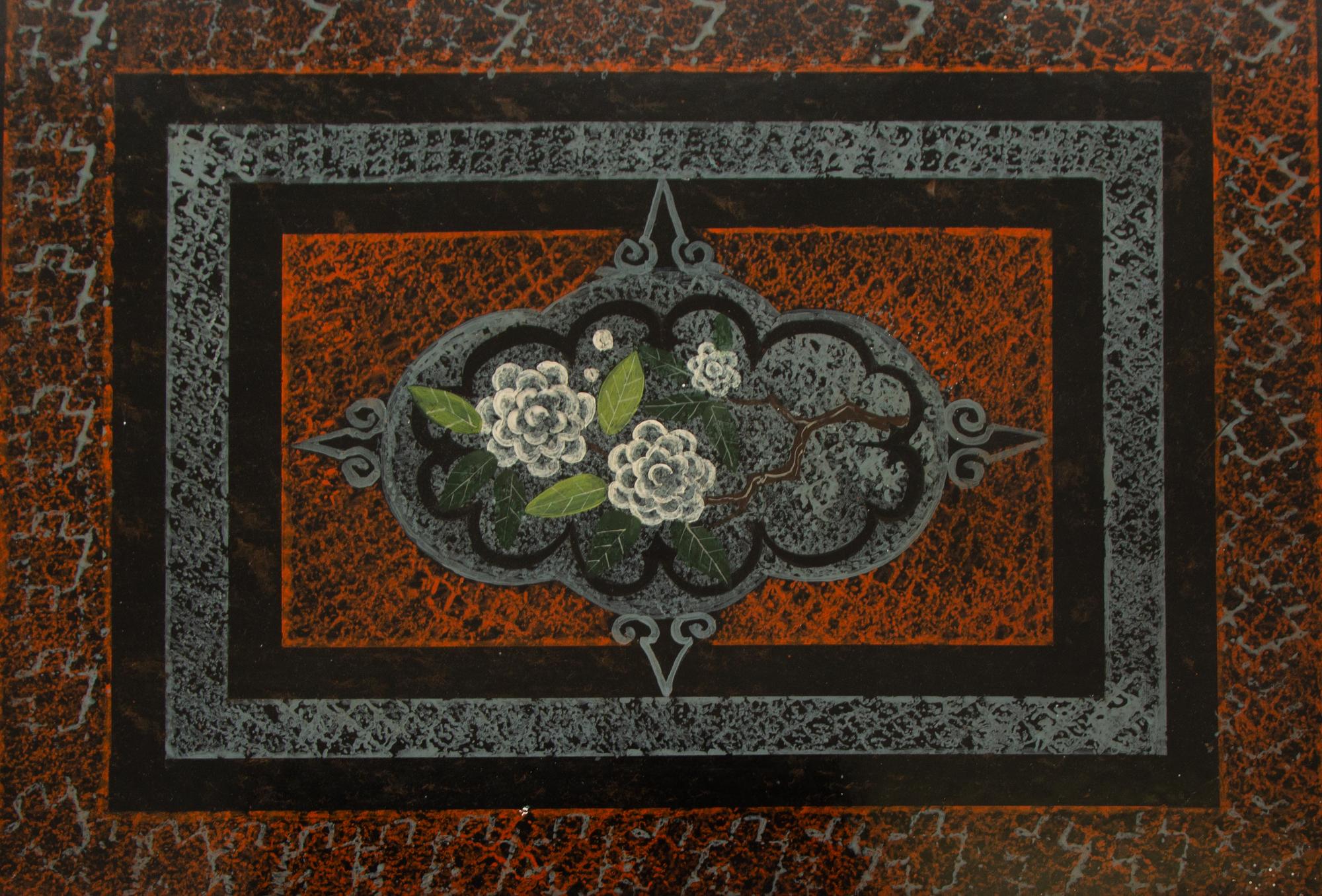 An English Lacquer and Bamboo Side Table