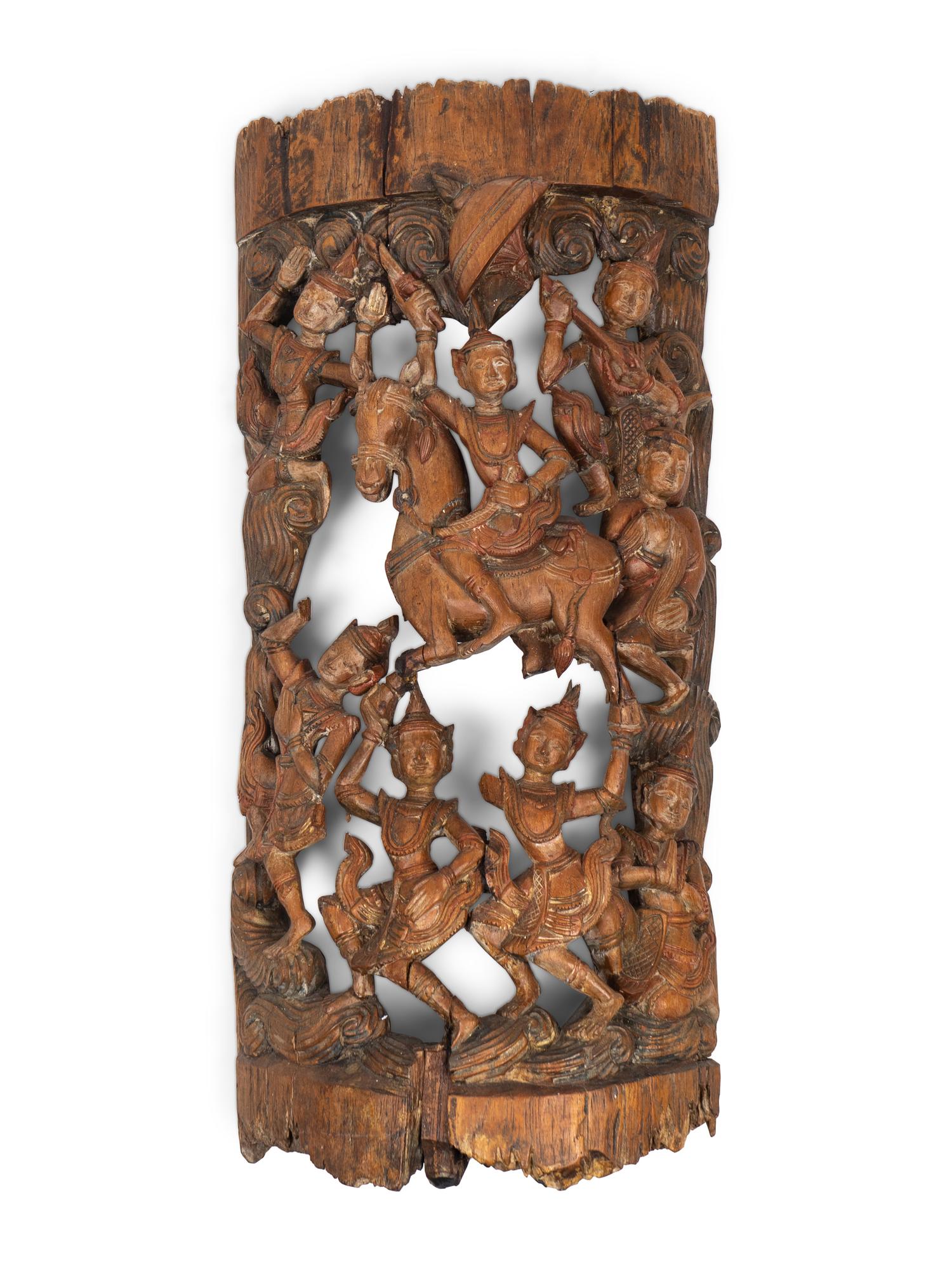 A Thai Pierce-Carved Wood Panel — 20TH CENTURY