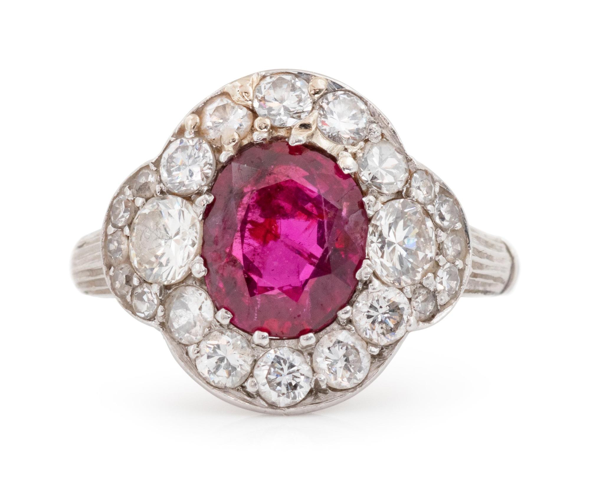 A Platinum, Ruby and Diamond Ring,