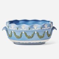 A Wedgwood Tricolor Jasperware Montieth Bowl UK, late 20th century