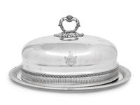 An English Silver-Plate Meat Dome and Associated Tray
