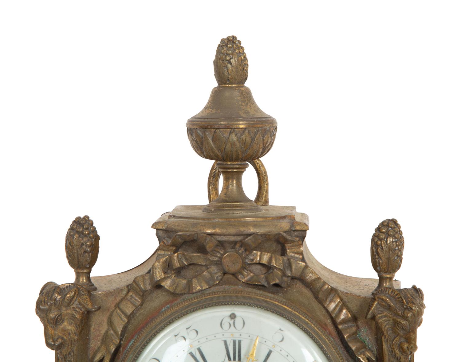 A Rango Freres Gilt Bronze Cartel Clock