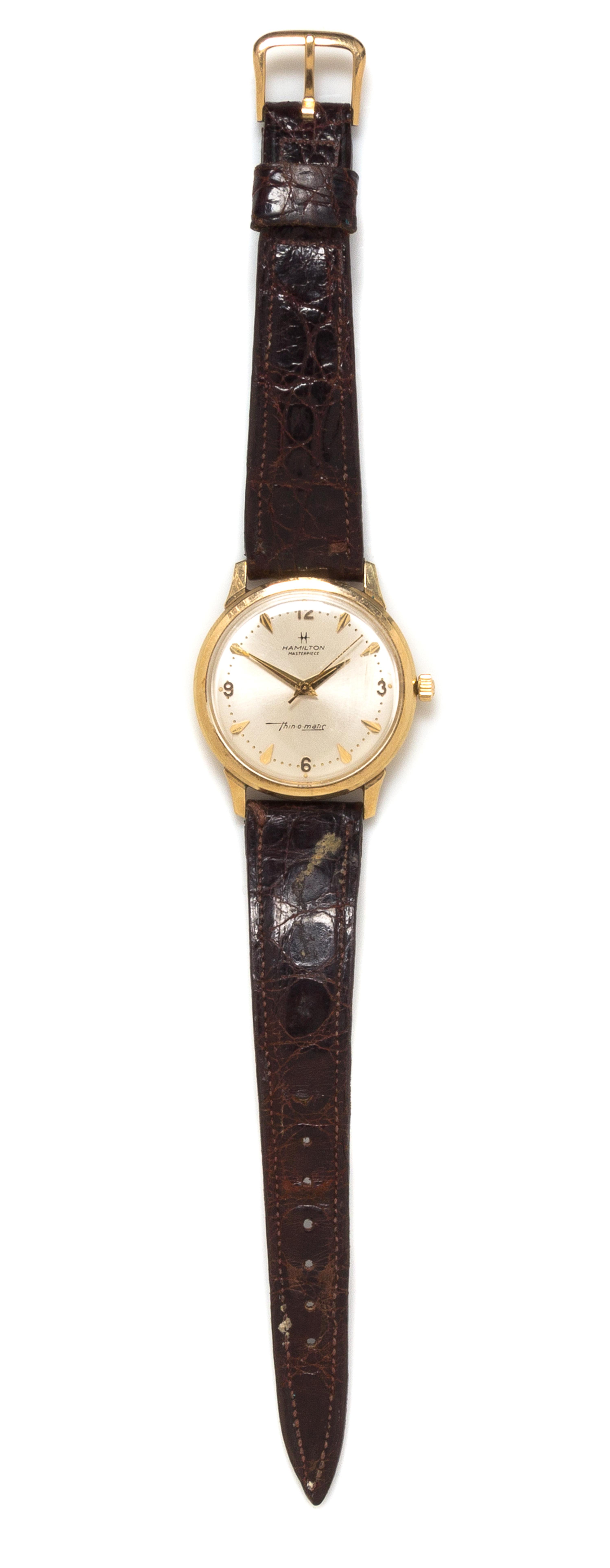 A 10 Karat Yellow Gold "Thin-o-Matic" Wristwatch, Hamilton, Circa 1960's,