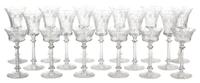 A Cut and Etched Glass Stemware Service Height of tallest stem 9 3/4 inches. — EARLY 20TH CENTURY