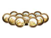 A Set of Twelve Sèvres Porcelain Topographical Plates