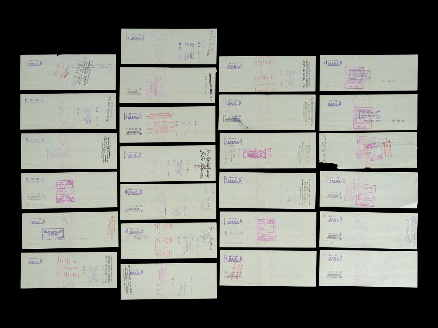 A Group of 25 Checks Written and Signed from the Account of Stan Musial from The Collection of Stan Musial