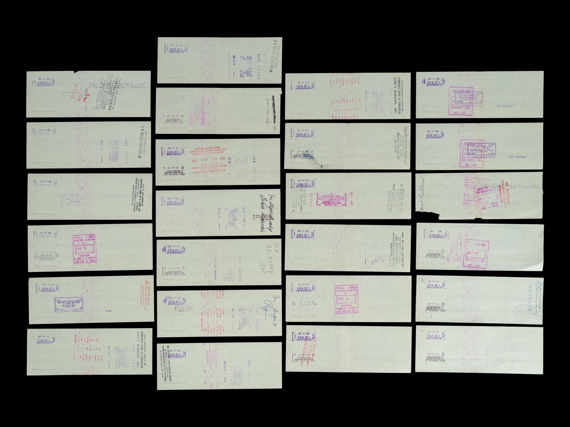 A Group of 25 Checks Written and Signed from the Account of Stan Musial from The Collection of Stan Musial