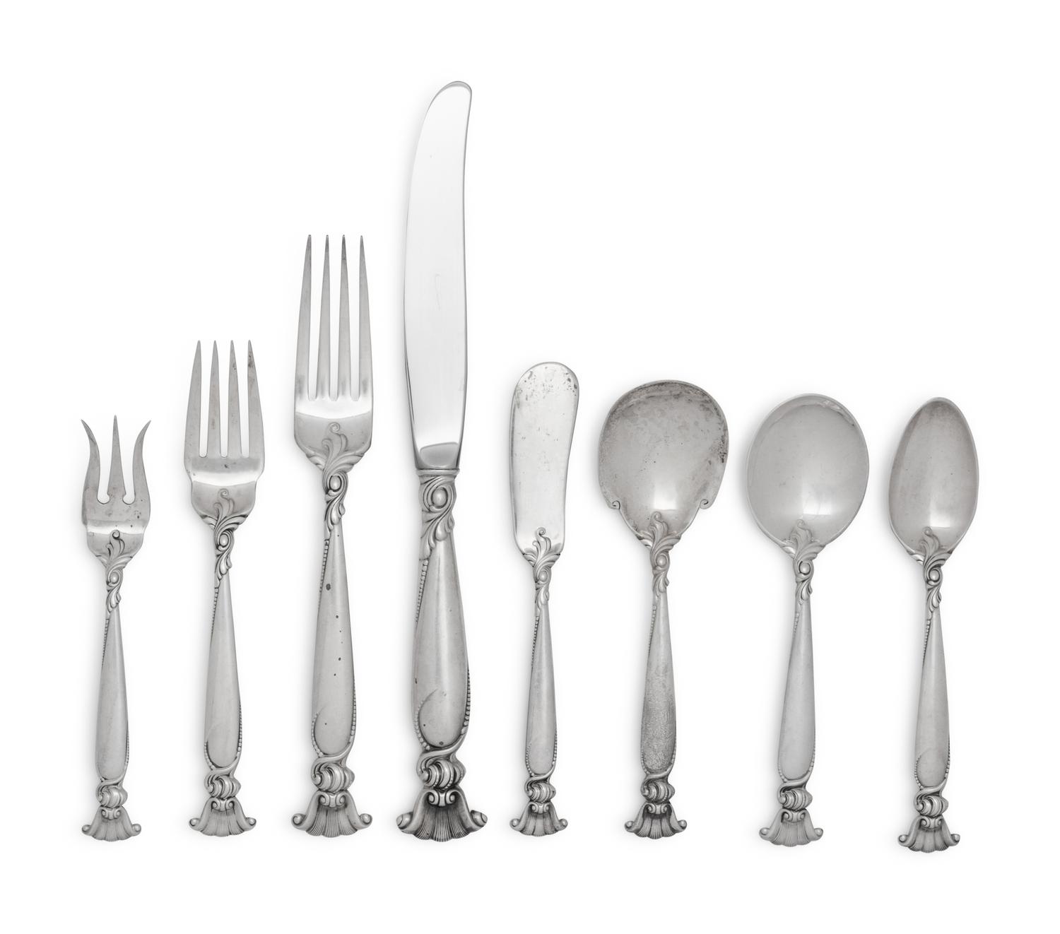 A Wallace Romance of the Sea Silver Flatware Service