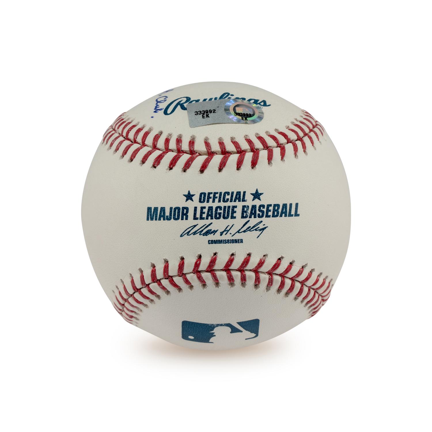 An Ozzie Smith Multi Career Achievement/Stat Inscribed Signed Autograph Baseball (Beckett Authentication Services)