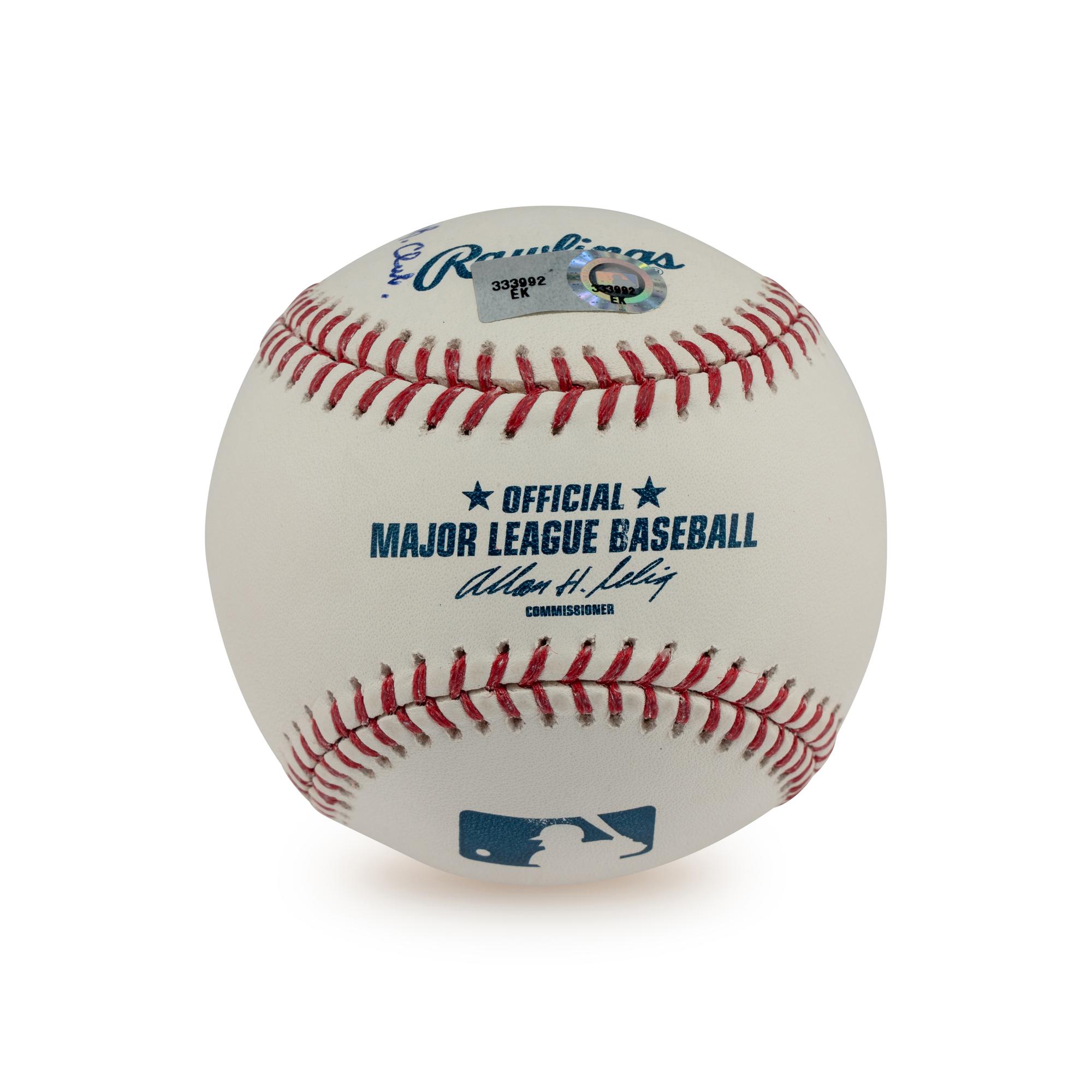 An Ozzie Smith Multi Career Achievement/Stat Inscribed Signed Autograph Baseball (Beckett Authentication Services)