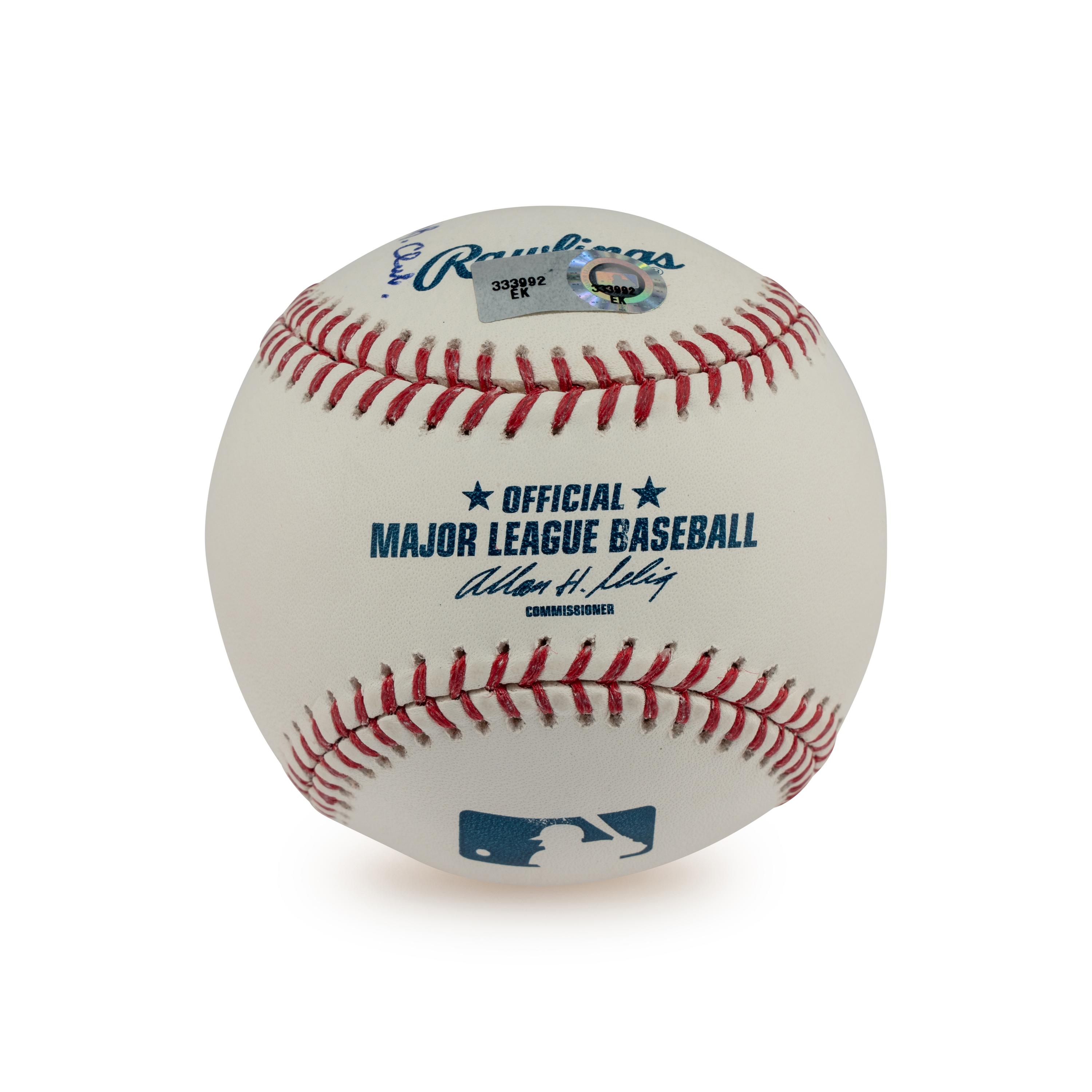 An Ozzie Smith Multi Career Achievement/Stat Inscribed Signed Autograph Baseball (Beckett Authentication Services)