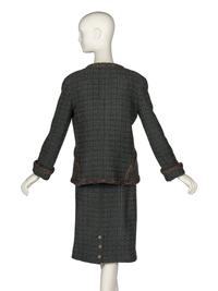 Chanel Tweed Skirt Suit With Scarf