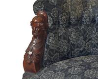 A Four-Piece Renaissance-Revival Carved Walnut And Burl-Walnut Veneered Parlor Suite